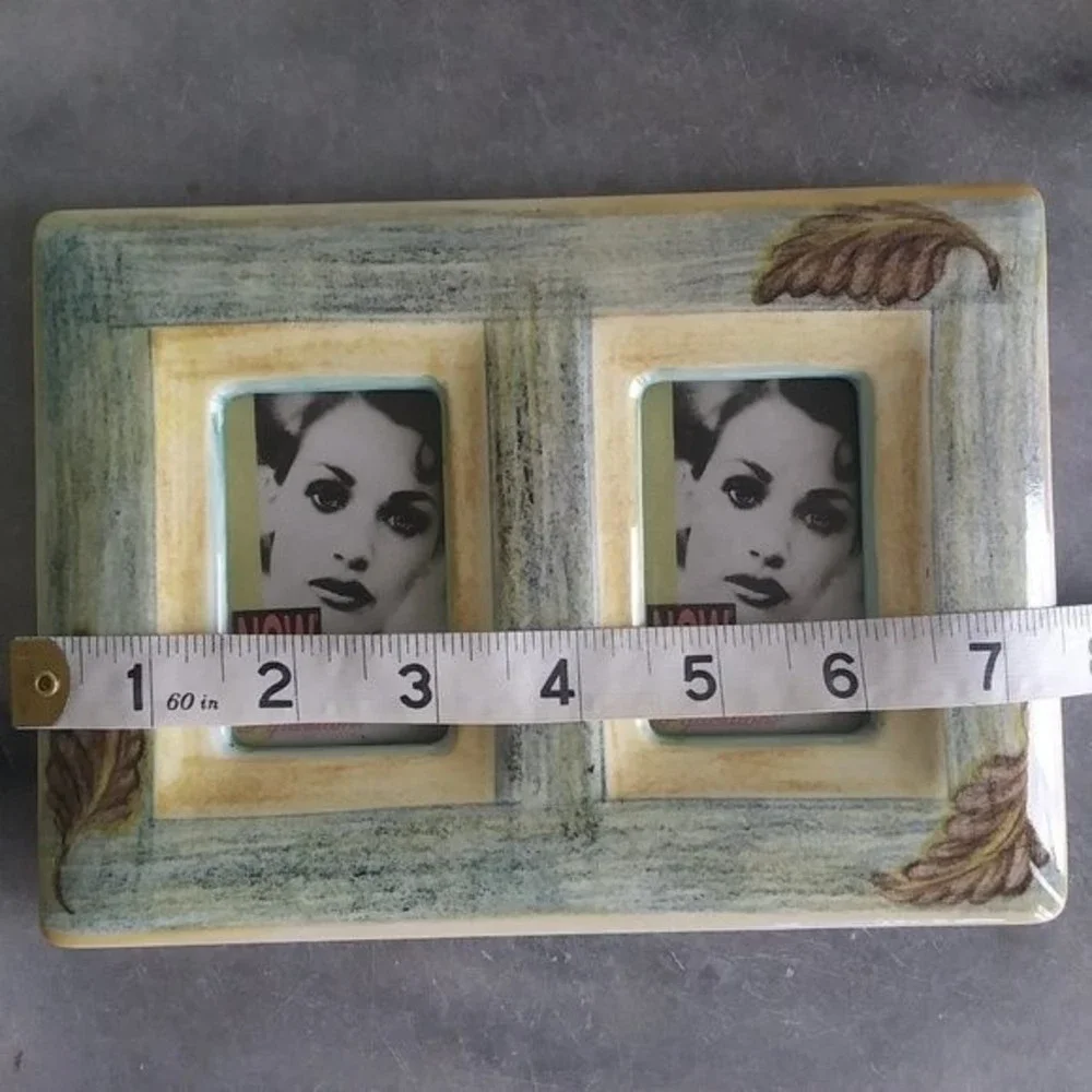 Ceramic Photo Frame with Leaf Motif